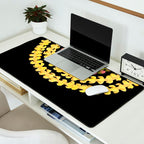 Lei Drape Puakenikeni Palaka Lokelani on black Desk Mat Gallery Image 2