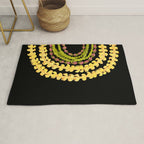 Lei Drape Puakenikeni Palaka Lokelani on black Rug Gallery Image 1