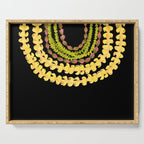 Lei Drape Puakenikeni Palaka Lokelani on black Serving Tray Gallery Image 1