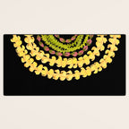Lei Drape Puakenikeni Palaka Lokelani on black Desk Mat Gallery Image 3