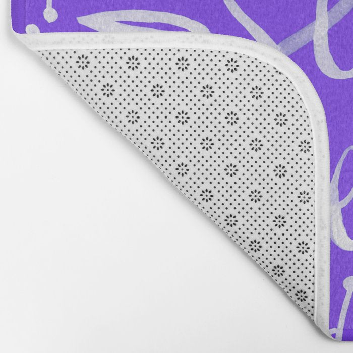 Whatever Will Be Will Be - Illustrated - White Ink on Lavender Bath Mat Gallery Image 2