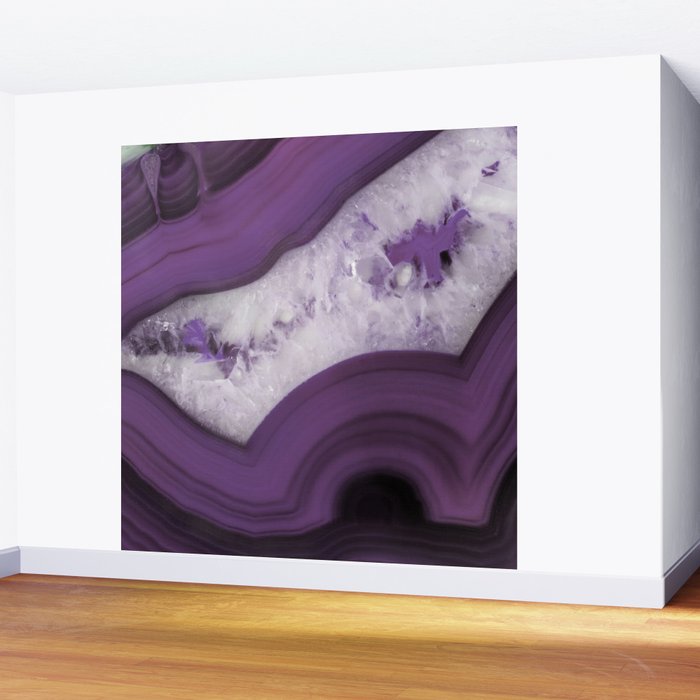 Purple Agate Slice Wall Mural Gallery Image 2
