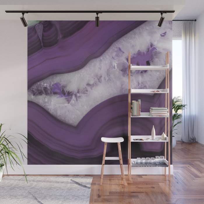 Purple Agate Slice Wall Mural Gallery Image 1