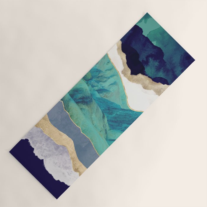 Teal Mountains Yoga Mat Gallery Image 1