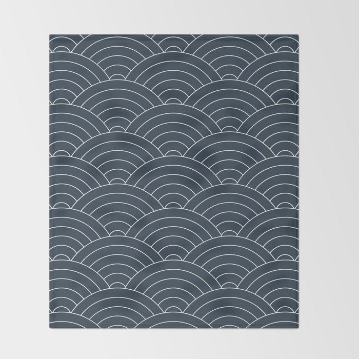 Waves (Annapolis Blue) Throw Blanket Gallery Image 2