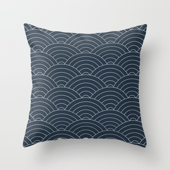 Waves (Annapolis Blue) Throw Pillow Gallery Image 6