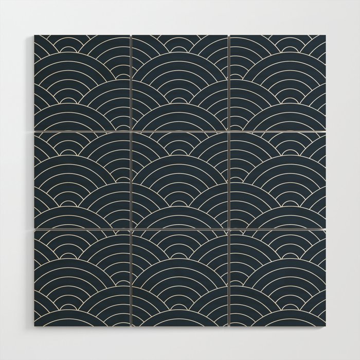 Waves (Annapolis Blue) Wood Wall Art Gallery Image 1