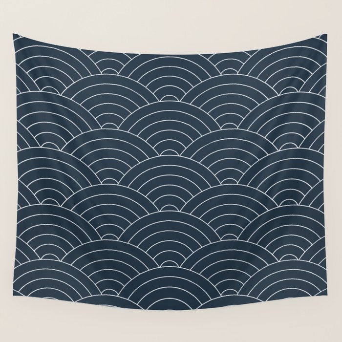 Waves (Annapolis Blue) Wall Tapestry Gallery Image 4