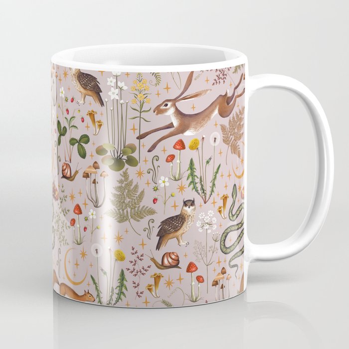 Enchanted Magical Midnight Forest Animals Blush III Coffee Mug Gallery Image 1