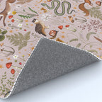 Enchanted Magical Midnight Forest Animals Blush III Rug Gallery Image 4