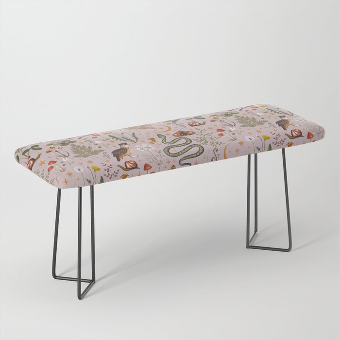 Enchanted Magical Midnight Forest Animals Blush III Bench Gallery Image 1