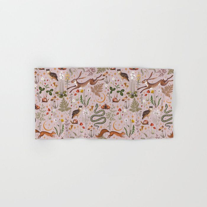 Enchanted Magical Midnight Forest Animals Blush III Bath Towel Gallery Image 1