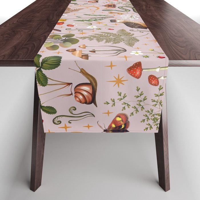 Enchanted Magical Midnight Forest Animals Blush III Table Runner Gallery Image 1