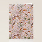Enchanted Magical Midnight Forest Animals Blush III Stationery Card Gallery Image 2