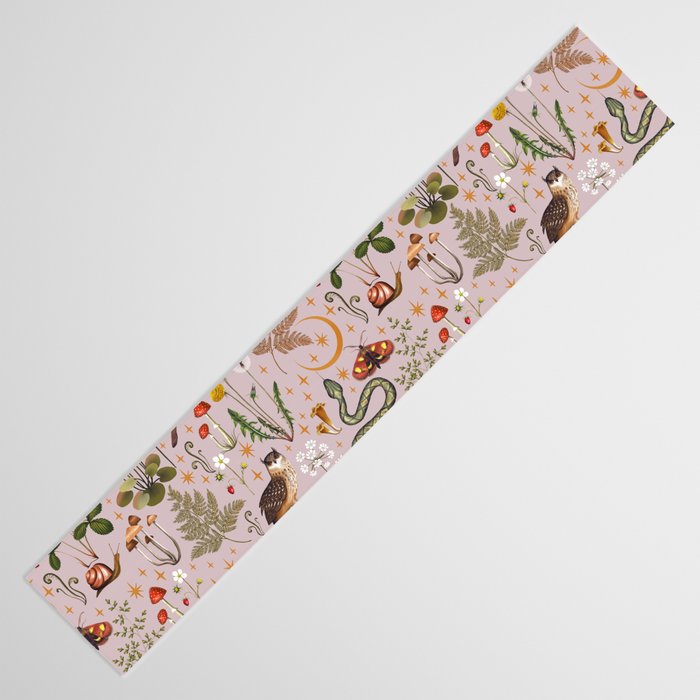 Enchanted Magical Midnight Forest Animals Blush III Table Runner Gallery Image 3
