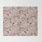 Enchanted Magical Midnight Forest Animals Blush III Throw Blanket Gallery Image 2