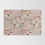 Enchanted Magical Midnight Forest Animals Blush III Rug Gallery Image 2