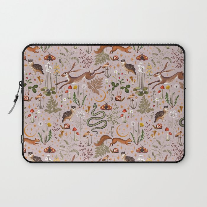 Enchanted Magical Midnight Forest Animals Blush III Laptop Sleeve Gallery Image 1