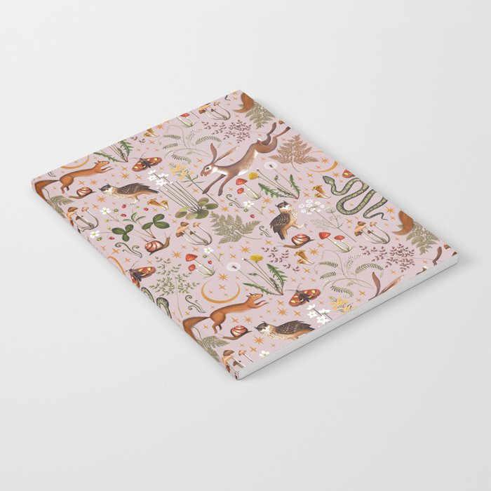 Enchanted Magical Midnight Forest Animals Blush III Notebook Gallery Image 1