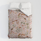 Enchanted Magical Midnight Forest Animals Blush III Comforter Gallery Image 6