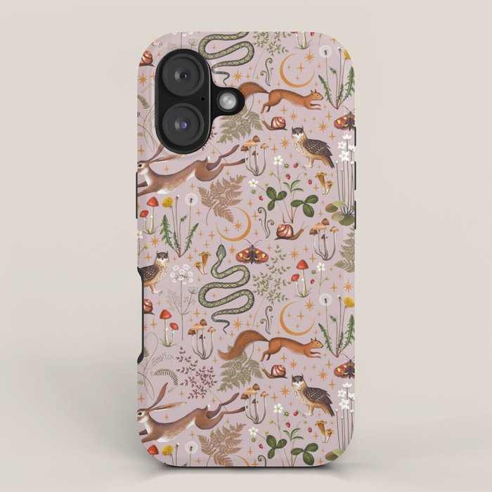 Enchanted Magical Midnight Forest Animals Blush III iPhone Case Gallery Image 1
