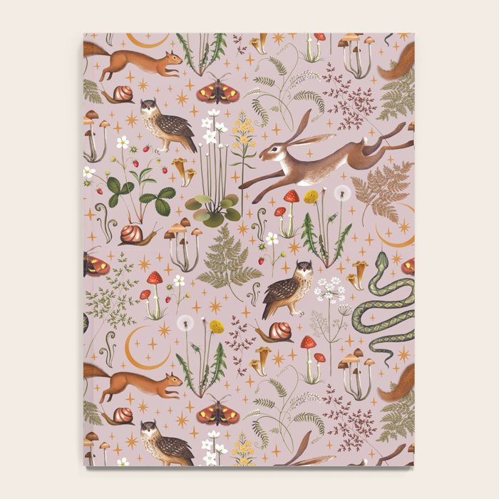 Enchanted Magical Midnight Forest Animals Blush III Notebook Gallery Image 4