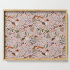 Enchanted Magical Midnight Forest Animals Blush III Serving Tray Gallery Image 1