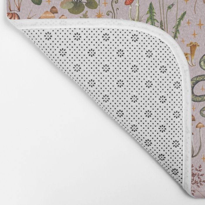 Enchanted Magical Midnight Forest Animals Blush III Bath Mat Gallery Image 2