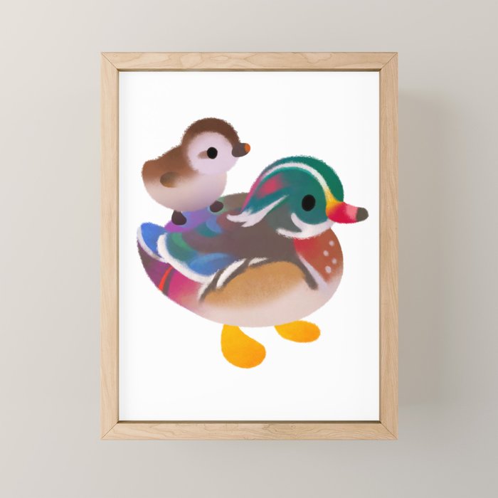 Duck and Duckling Mini Art Print Gallery Image 1