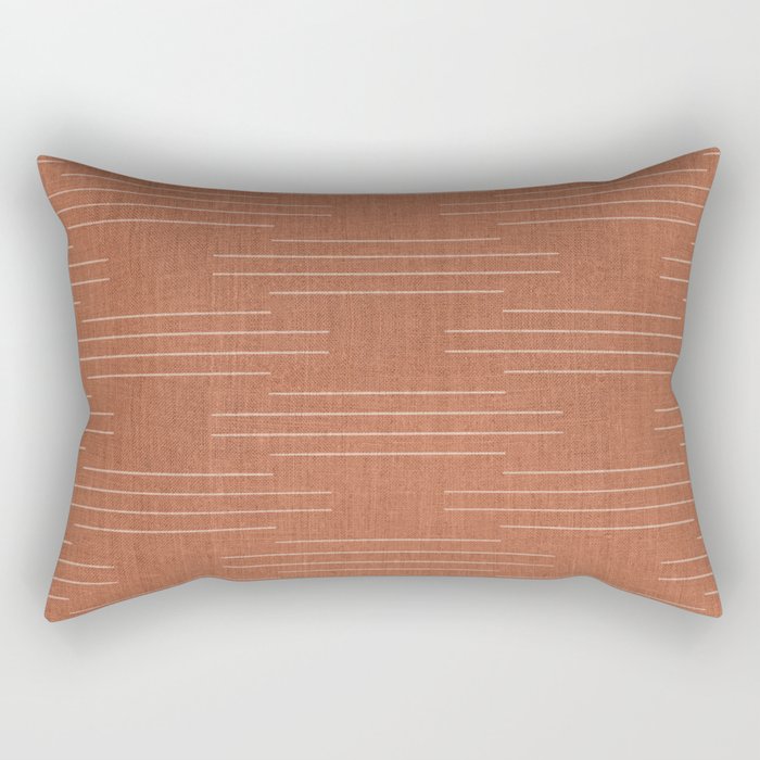 Minimalist, Boho, Line Art in Terracotta Rectangular Pillow Gallery Image 2