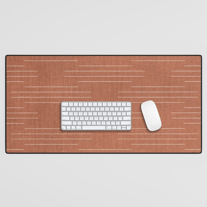 Minimalist, Boho, Line Art in Terracotta Desk Mat Gallery Image 1