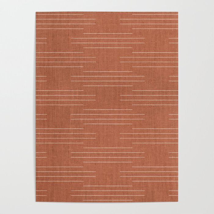 Minimalist, Boho, Line Art in Terracotta Poster Gallery Image 4