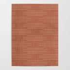Minimalist, Boho, Line Art in Terracotta Poster Gallery Image 4
