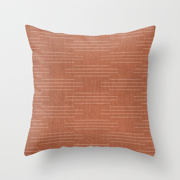 Minimalist, Boho, Line Art in Terracotta Throw Pillow Gallery Image 1