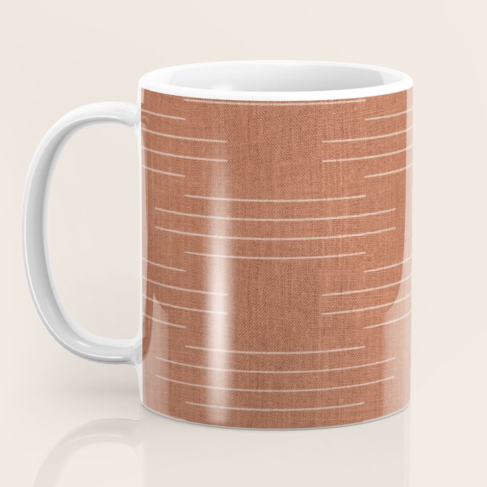 Minimalist, Boho, Line Art in Terracotta Coffee Mug Gallery Image 3