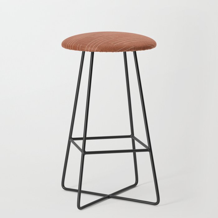 Minimalist, Boho, Line Art in Terracotta Stool Gallery Image 1