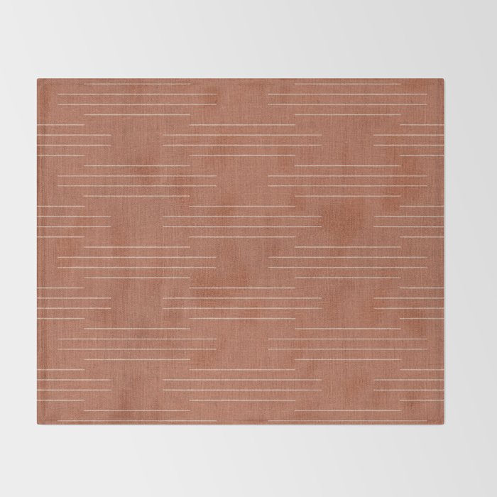 Minimalist, Boho, Line Art in Terracotta Throw Blanket Gallery Image 2