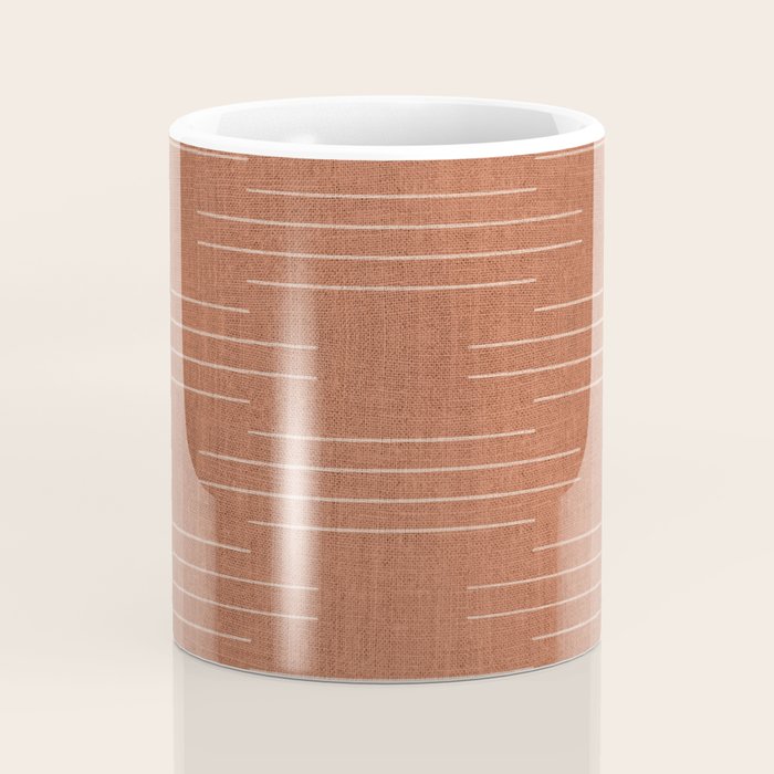 Minimalist, Boho, Line Art in Terracotta Coffee Mug Gallery Image 4