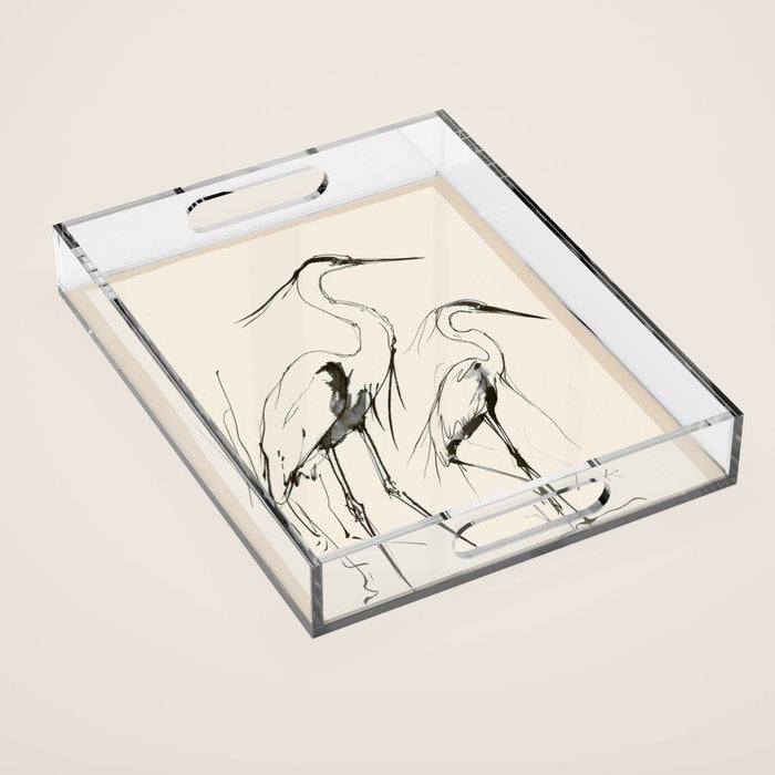 Two Herons Acrylic Tray Gallery Image 1