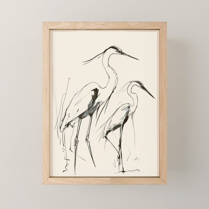 Two Herons Mini Art Print Gallery Image 1