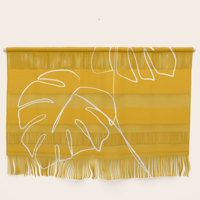 Monstera minimal - yellow Wall Hanging Gallery Image 1