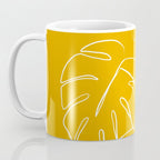 Monstera minimal - yellow Coffee Mug Gallery Image 3