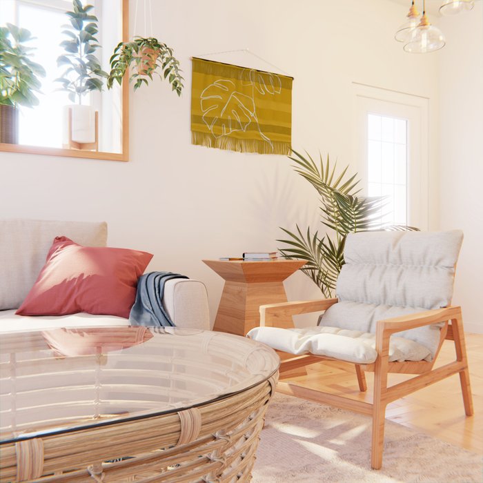 Monstera minimal - yellow Wall Hanging Gallery Image 2