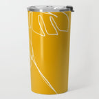 Monstera minimal - yellow Travel Mug Gallery Image 2