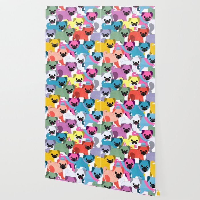 Colored Pugs Pattern - no1 Wallpaper Gallery Image 2