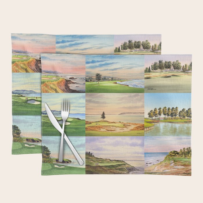 Famous Golf Courses In The USA Collage Placemat Gallery Image 1