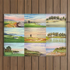 Famous Golf Courses In The USA Collage Outdoor Rug Gallery Image 1