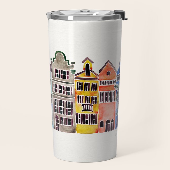 Rainbow Row - Charleston Travel Mug Gallery Image 2