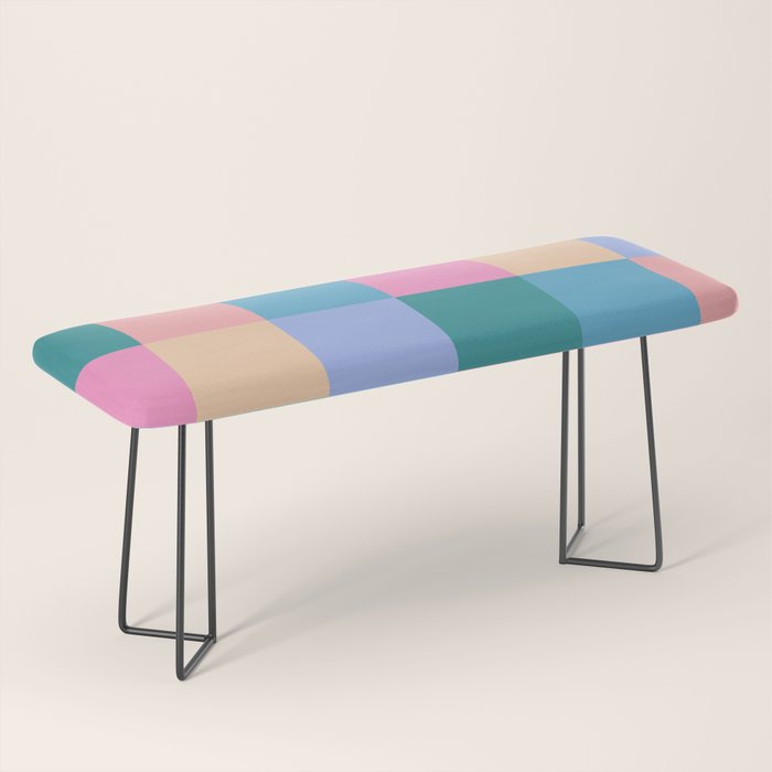 Bold Retro Checks Pattern - Large XXXI Bench Gallery Image 1