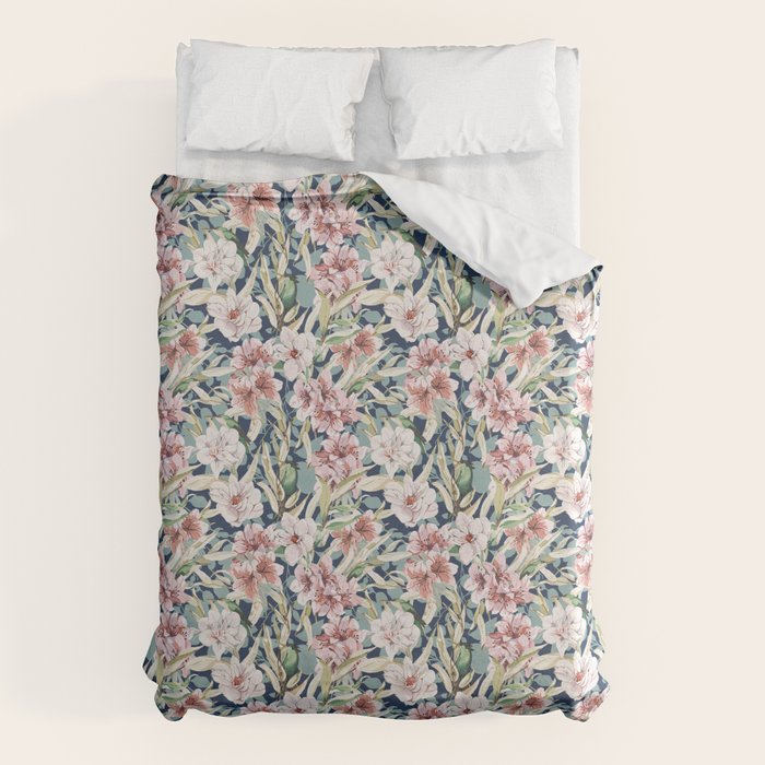 Birds in lush night garden flowers Duvet Cover Gallery Image 6